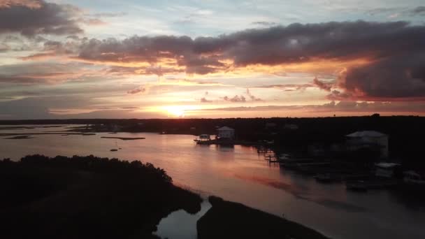 Coucher Nuit Sur Côte Est Des États Unis Après Ouragan — Video