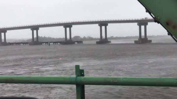 Flut Der Ostküste Während Hurrikan Florence — Stockvideo
