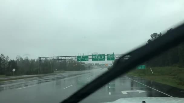 Condução Carolina Norte Durante Furacão Florence — Vídeo de Stock