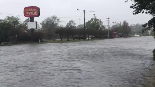 Inundación Peligrosa Carolina Del Norte Durante Huracán Florence — Vídeos de Stock