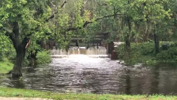 Fluss Droht Bei Hurrikan Über Die Ufer Treten — Stockvideo