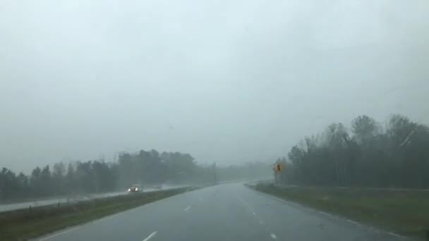 Autoroute Dangereuse Pendant Ouragan Florence — Video