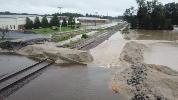 Översvämningar Som Orsakats Orkanen Florence Lumberton — Stockvideo