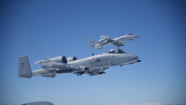 Thunderbolt Warthog Aviones Combate Fuerza Aérea Los Estados Unidos Volando — Vídeos de Stock