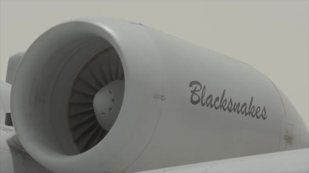 Thunderbolt Warzenschwein Kampfflugzeug Triebwerk Betrieb Bei Der Startvorbereitung — Stockvideo