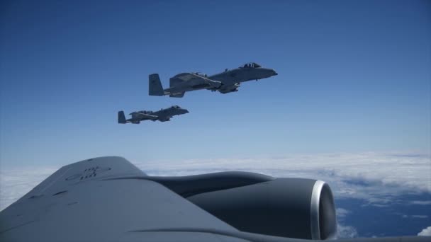 Thunderbolt Warzenschwein Kampfjets Der Luftwaffe Himmel — Stockvideo