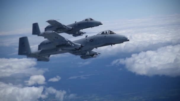 Thunderbolt Warthog Aviones Combate Fuerza Aérea Los Estados Unidos Volando — Vídeo de stock