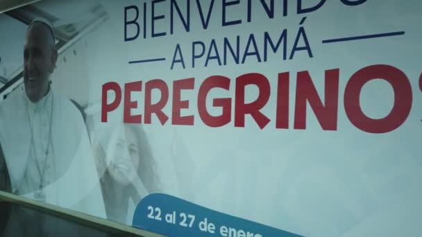 Bienvenidos a Panamá firmen con el Papa 1 — Vídeo de stock