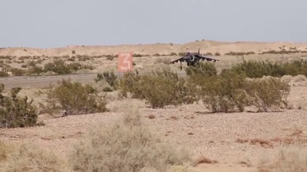 AV-8 Harrier Ii Jet stopt naast andere op baan 2 — Stockvideo