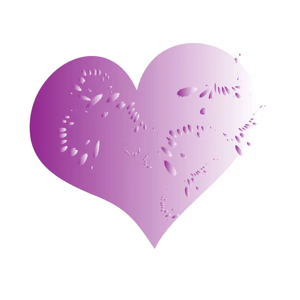 Grunge Heart Vector Ilustracji Magia Stylowe Lilac Serce Kształt Gradientu — Wektor stockowy