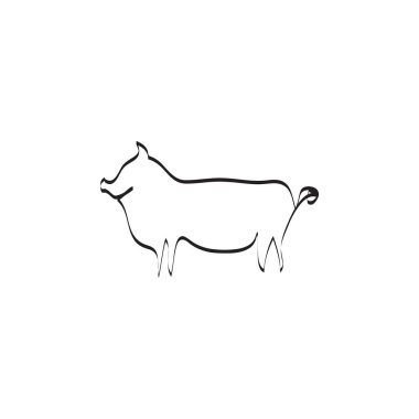 Bir satır domuz vektör çizim