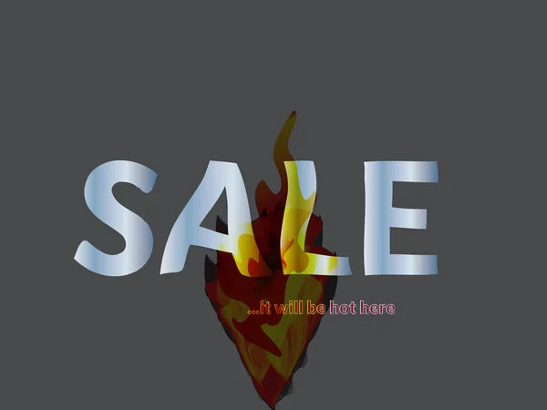 Hot Sale Fiery Banner — Stock Vector