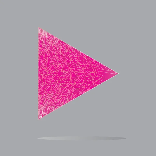 Geometrisk Ornament rosa Play Logo — Stock vektor