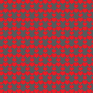 Kırmızı kalpler geometrik desen