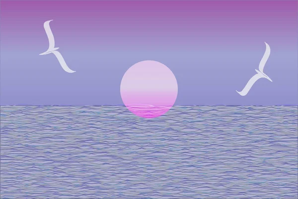 Pembe günbatımı vektör