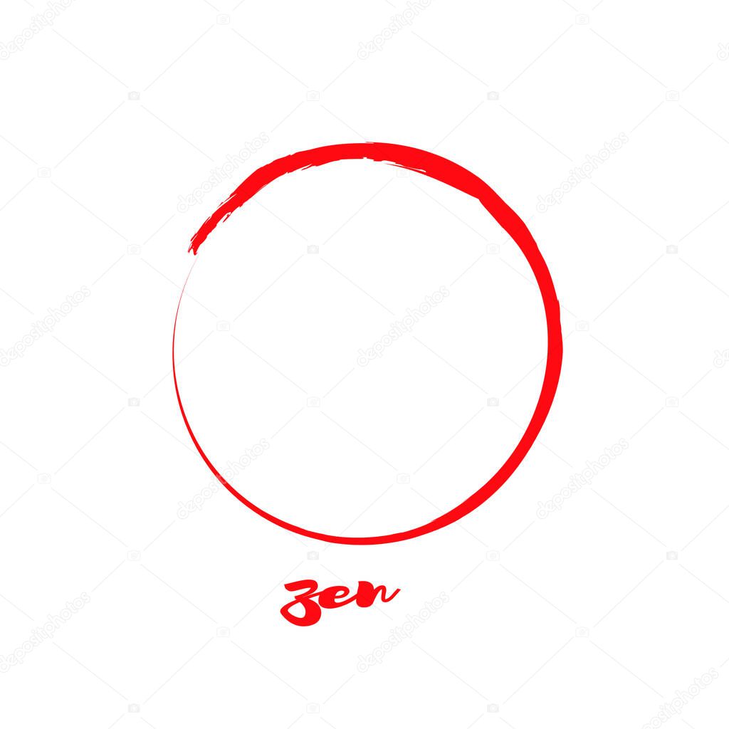 Zen Symbol Abstract Brush Vector Graphic Design. Stroke Enso Sign. Zen Element Illustration.