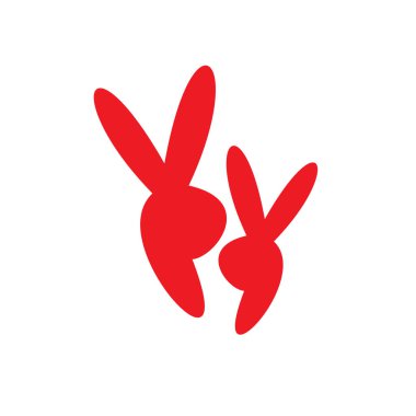 Komik tavşan tasarım düz