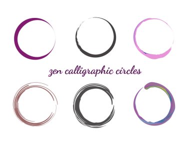 Fırça daireler vektör seti