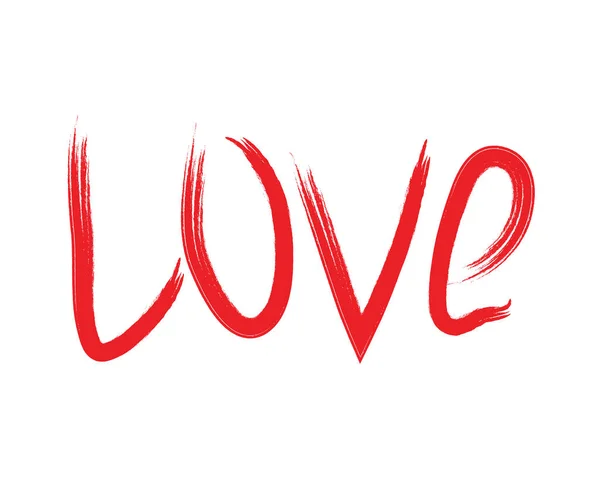 Handgeschriebenes Wort Liebe in ausdrucksstarker Pinselschrift — Stockvektor