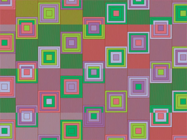 Quadrate mit geometrischem Muster — Stockvektor