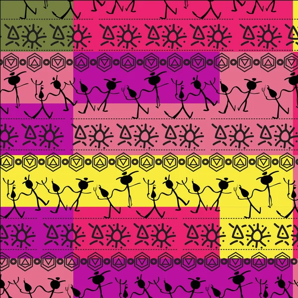 Funky Tribal Afrikaanse Print — Stockvector