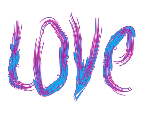Handgezeichnetes Wort Liebe — Stockvektor