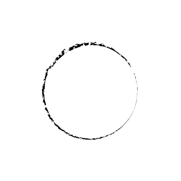 Enso ブラック禅のブラシには シンボル ベクトル イラストが描かれています エンブレム デザイン 描画ブラシ仏教の記号が白で隔離 あなたのデザインの編集可能な高級アート要素です Enso — ストックベクタ