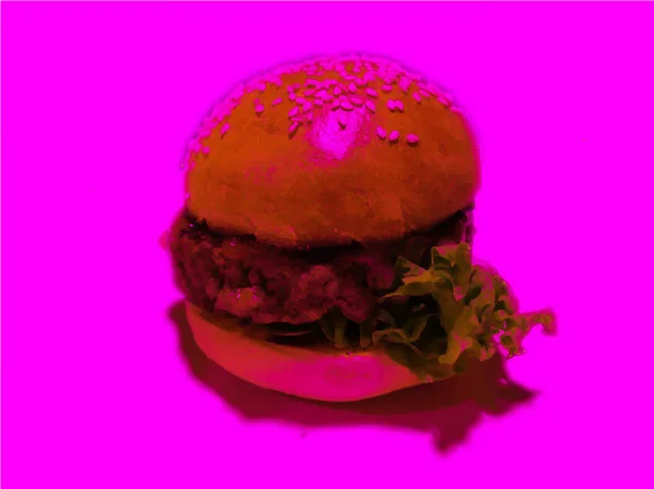 Modelo de hambúrguer surreal —  Vetores de Stock