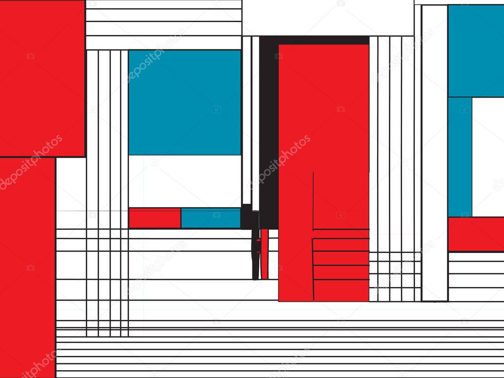 Mondrian Style Funky Pattern