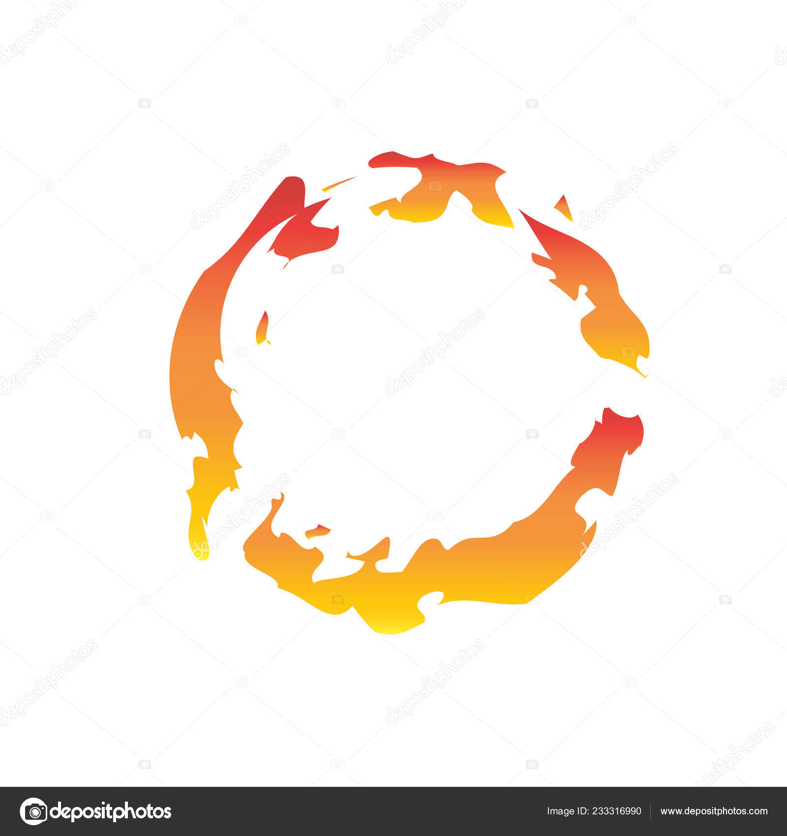 Brush Fire Circle Stock Vector by 233316990