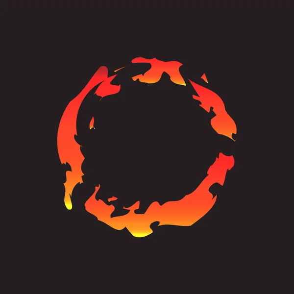 Círculo de fuego de cepillo — Vector de stock