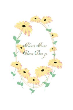 Oval çiçek çerçeve