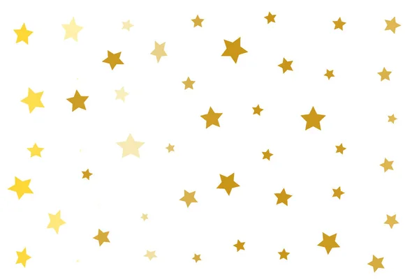 Golden Stars Confetti Background Original Vector Illustration Inglês Stylish Scattered — Vetor de Stock