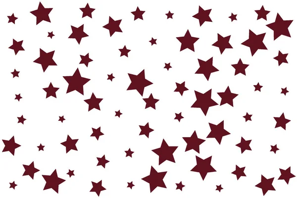 Burgundy Stars Confetti Antecedentes Original Vector Illustration Stylish Scattered Starry — Vetor de Stock