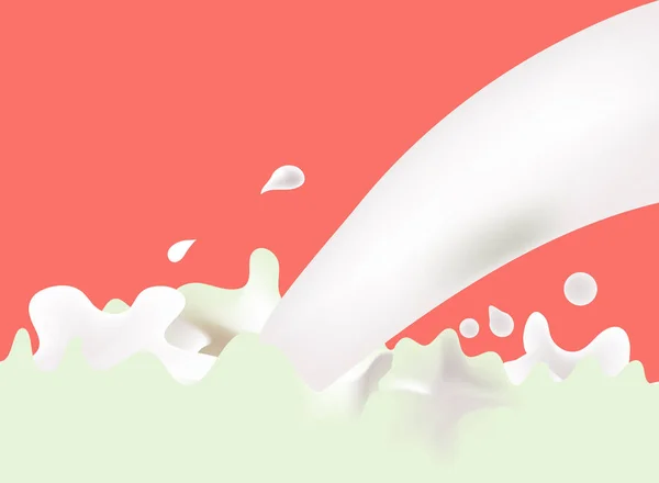 Splashing oat milk vector design — Stock Vector