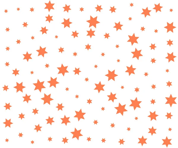Mercan beyaz izole konfeti yıldız. Kutlama süslemeleri, posterler için tatil kutlama parlak vektör arka plan. Stardust konfeti afiş yaşam mercan eğilim renkli — Stok Vektör