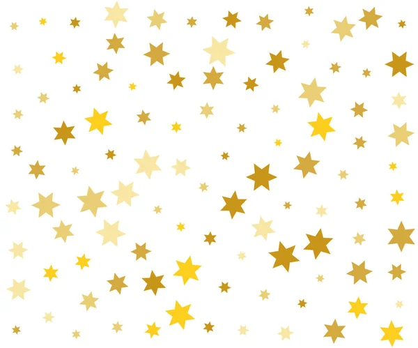 Golden Stars Confetti Banner — Stock Vector