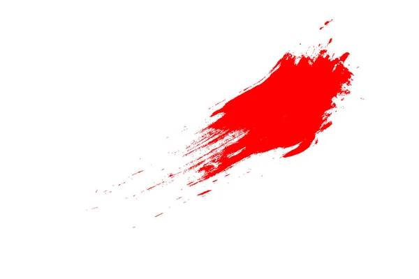 Aquarel penseelstreken. Rode slag achtergrond. Verf grunge textuur. Rood op wit. Inkt penseelstreken met droge ruwe randen. Abstracte schilderkunst. Vector. Expressieve banner. Olievlek — Stockvector