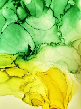 Alkol Mürekkebi Sanatı. Çin mürekkebi boyama. Yeşil, 