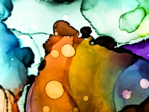 Summer Alcohol Ink Background. Ink Wash Painting.
