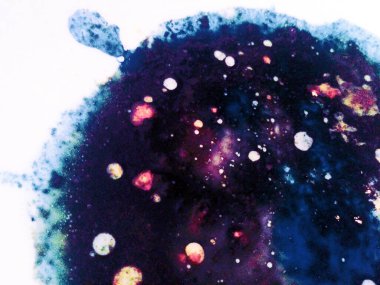 Kozmik Neon Banner. Mürekkep Boyası Özeti. 