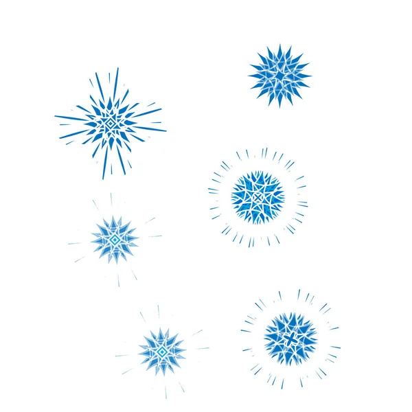 Vecteur de flocons de neige décoratifs bleus — Image vectorielle