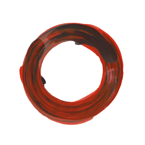Círculo de pincelada roja — Archivo Imágenes Vectoriales