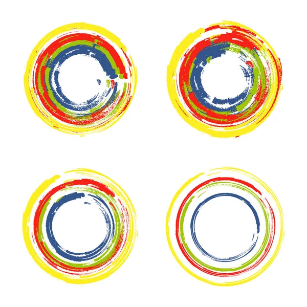 Arco-íris círculos vetor definido —  Vetores de Stock