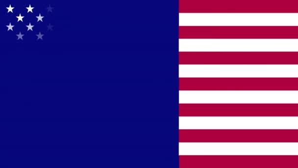Σημαία Των Ηνωμένων Πολιτειών Κινουμένων Σχεδίων — Αρχείο Βίντεο