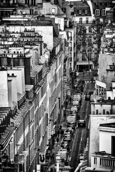 Photo Noir Blanc Des Bâtiments Parisiens Vue Depuis Toit Scène — Photo