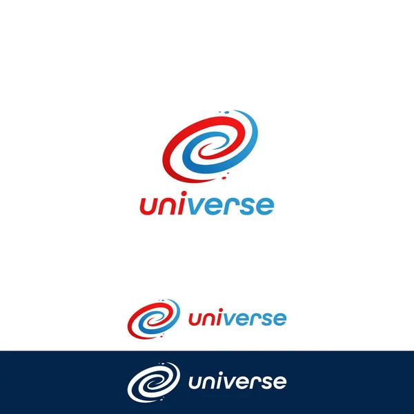 Universum Melkweg Pop Kleur Spiraalvormig Logo Symbool Met Leuke Blauwe — Stockvector