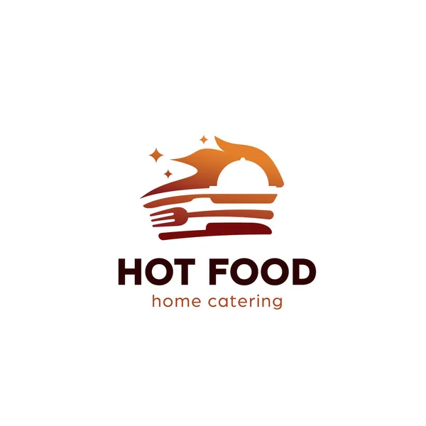 Cuisine Chaude Grill Nourriture Restaurant Restaurant Logo Avec Feu Flamme — Image vectorielle