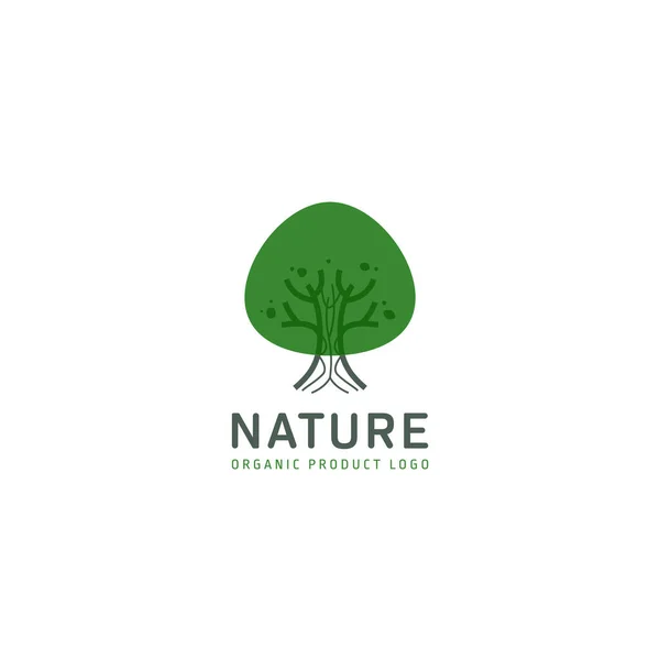 Natura Verde Arrotondato Semplice Albero Logo Icona Simbolo Vettoriale Design — Vettoriale Stock