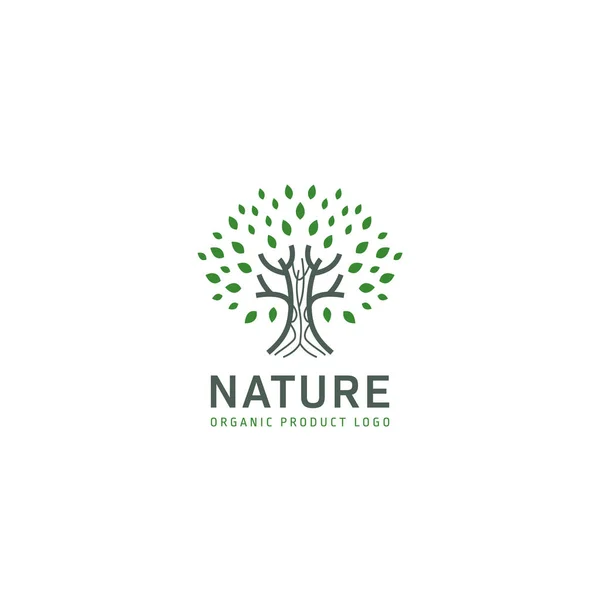 Природа Зеленое Дерево Логотип Значок Природного Продукта Компании Векторный Дизайн — стоковый вектор